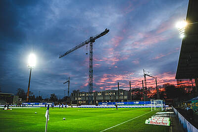 Stadion am Böllenfalltor während der Umbauphase