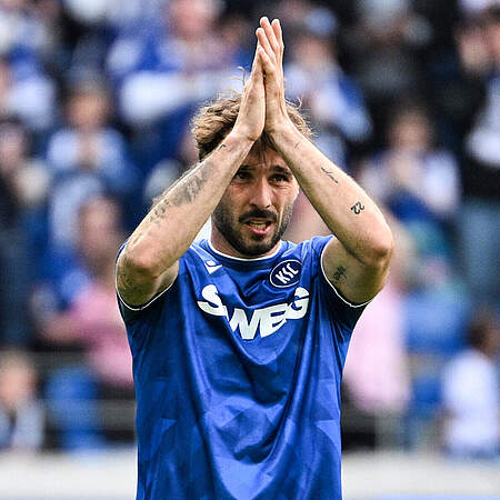 Fabian Schleusener bei seiner Auswechslung