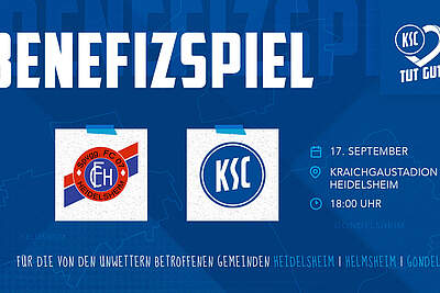 Benefizspiel für die von den Unwettern betroffenen Gemeinden Heidelsheim, Helmsheim und Gondelsheim am Dienstag, 17. September um 18 Uhr.