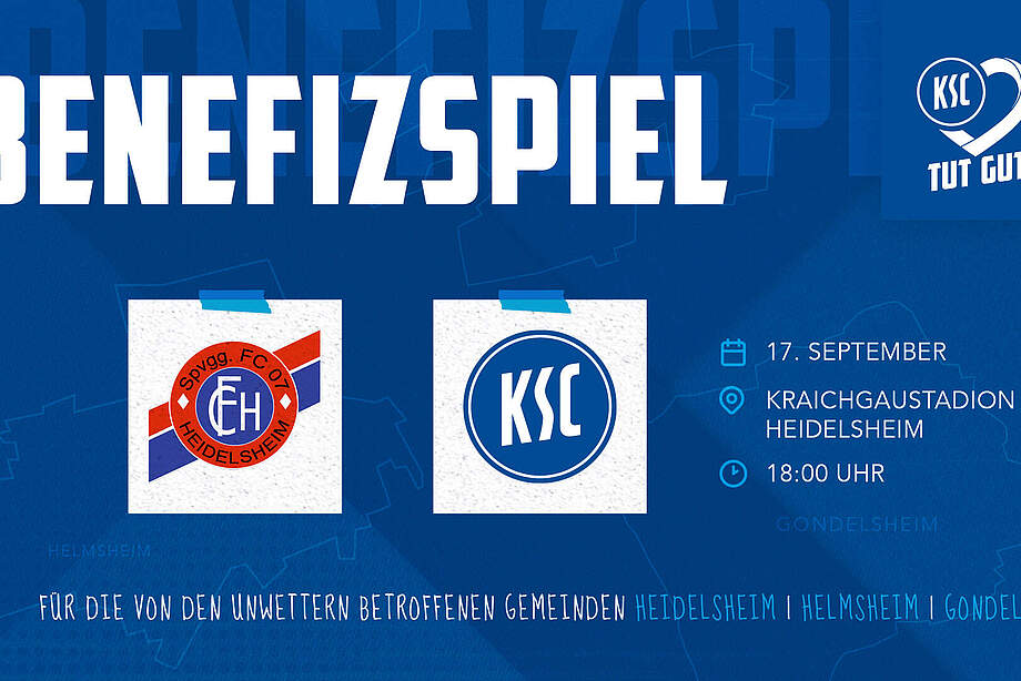 Benefizspiel für die von den Unwettern betroffenen Gemeinden Heidelsheim, Helmsheim und Gondelsheim am Dienstag, 17. September um 18 Uhr.