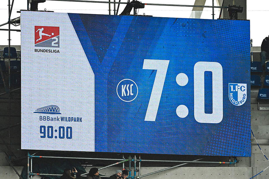 Spielstand zwischen KSC und FCM in der vergangenen Saison (7:0)