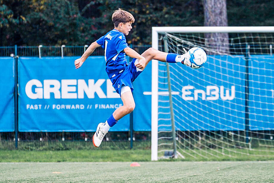 Ein Spieler der U13 bei der Sonderspielrunde im Wildpark. 
