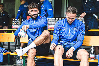 Fabian Schleusener und Christoph Kobald auf einem Foto aus dem Trainingslager