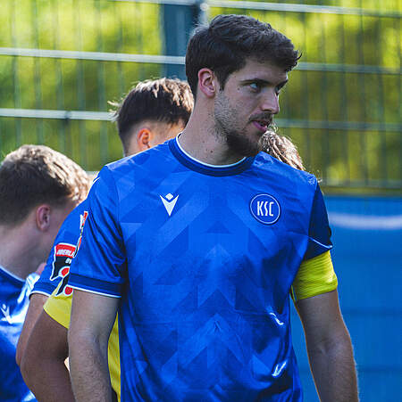 U23-Co-Kapitän Marlon Dinger vor dem Spiel gegen Göppingen