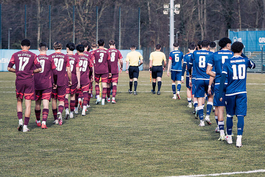 KSC U19 beim Heimspiel gegen RB Leipzig