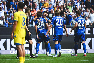 Jubel der KSC-Mannschaft