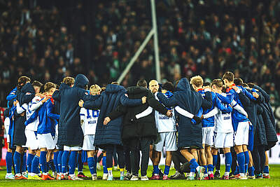 Mannschaftskreis nach dem Spiel