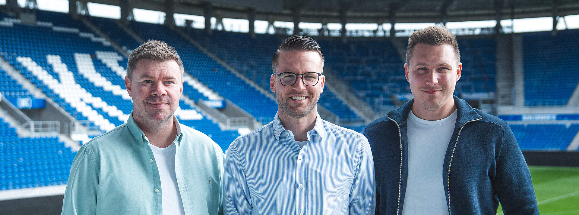 Teamleiter Scouting Tobias Winter, Direktor Profifußball und Abteilungsleiter Kaderplanung Andre Martek.