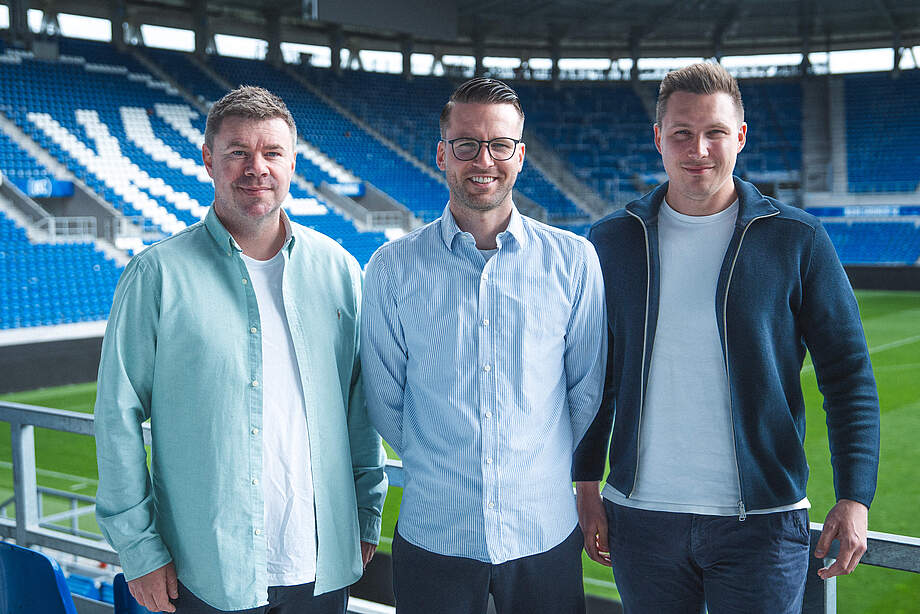 Teamleiter Scouting Tobias Winter, Direktor Profifußball und Abteilungsleiter Kaderplanung Andre Martek.