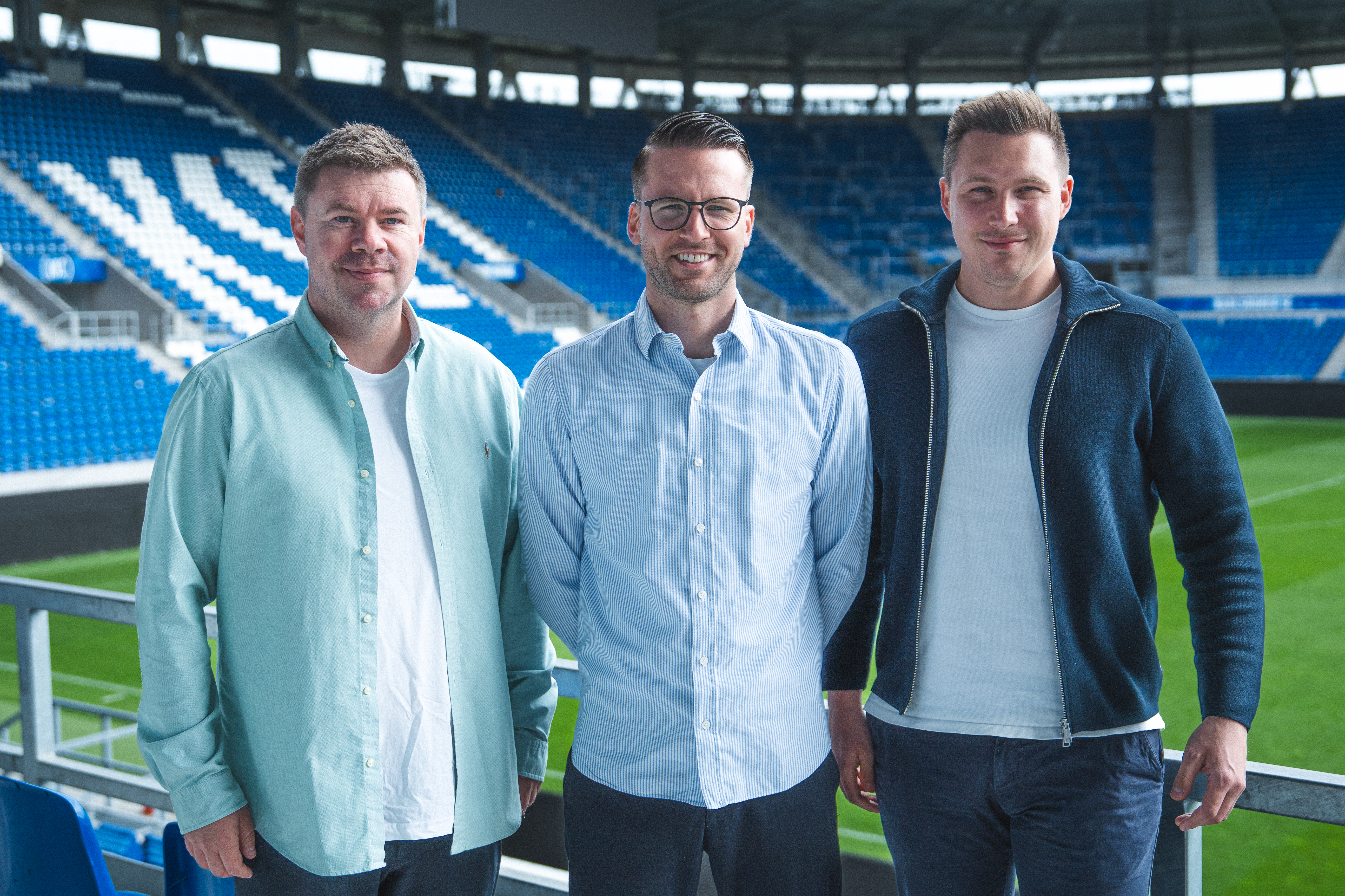 Teamleiter Scouting Tobias Winter, Direktor Profifußball und Abteilungsleiter Kaderplanung Andre Martek.